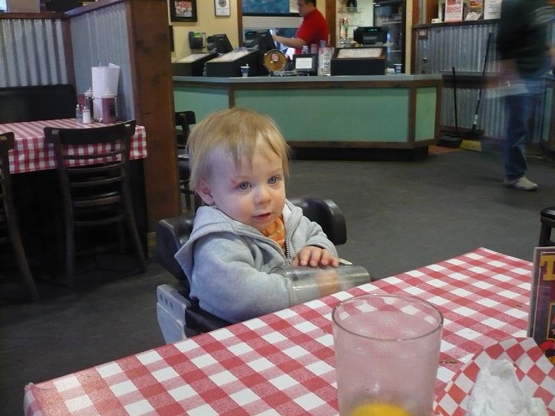 P1020664 (2).JPG - Dinner- with a pacifier at the bottom of a cup.